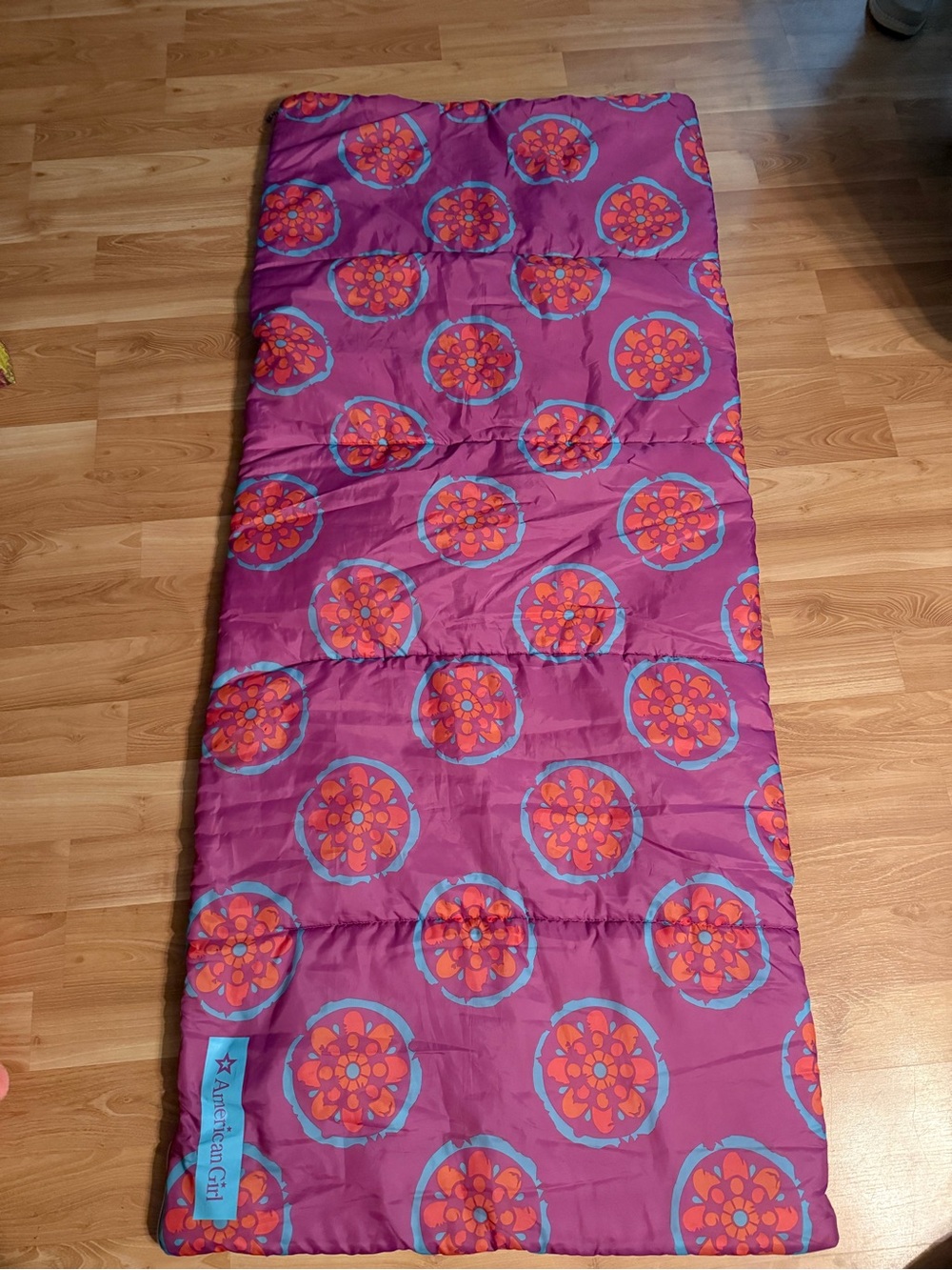 American Girl Purple Floral Medallion Sleeping Bag